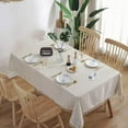 thumbnail image 2 of XmhyTop Washable Cotton Linen Tablecloths Dust-Proof Table Cover Fabric Tassel Tablecloth for Kitchen Dinning Tabletop Home Decoration Everyday Use (Rectangle/Oblong, 55 x 86.6Inch, Linen，Yellow), 2 of 4