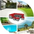 thumbnail image 5 of Costway 7 PCS Patio Rattan Dining Set Sectional Sofa Couch Ottoman Garden Red, 5 of 11