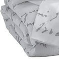 thumbnail image 2 of Benjara BM227611 Tissu Grand Ensemble de Couette avec Script Print&44; Blanc et Gris - 3 Pièces, 2 of 5