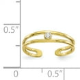 thumbnail image 3 of 10k Yellow Gold Cubic Zirconia Cz Adjustable Toe Ring Open Midi, 3 of 9