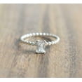 thumbnail image 3 of HeartsAndYou 1ct Engagement Ring for Women Radiant Cut Moissanite Ball Shank Solitaire 18k White Gold Over Silver, 3 of 8