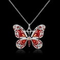thumbnail image 6 of Clearance Necklaces for Women，1Pcs Beautiful Alloy Rhinestone Butterfly Long Necklaces Sweater Necklace Fashion Enamel Butterfly Necklace for Women Girls（Red）, 6 of 7
