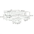 thumbnail image 4 of Aukfa Sectional Sofa, Living Room Couch with Storage Ottoman, Right Facing Chaise, Flannel, Blue, 4 of 8