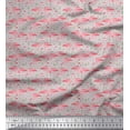 thumbnail image 1 of Soimoi Cotton Cambric Fabric Grass & Flamingo Bird Decor Fabric Printed Yard 42 Inch Wide, 1 of 1