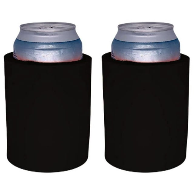 Enfriador de Latas Coolie Junction de Espuma Gruesa 12oz (Paquete de 2, Negro)