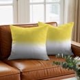 thumbnail image 3 of Gradient Color Throw Pillow Cover Yellow to White Greyish Cotton Linen Cushion Cover Throw Pillow Case with Invisible Zipper for Couch Sofa Bed Chair Car 18x18 Inch, 3 of 9