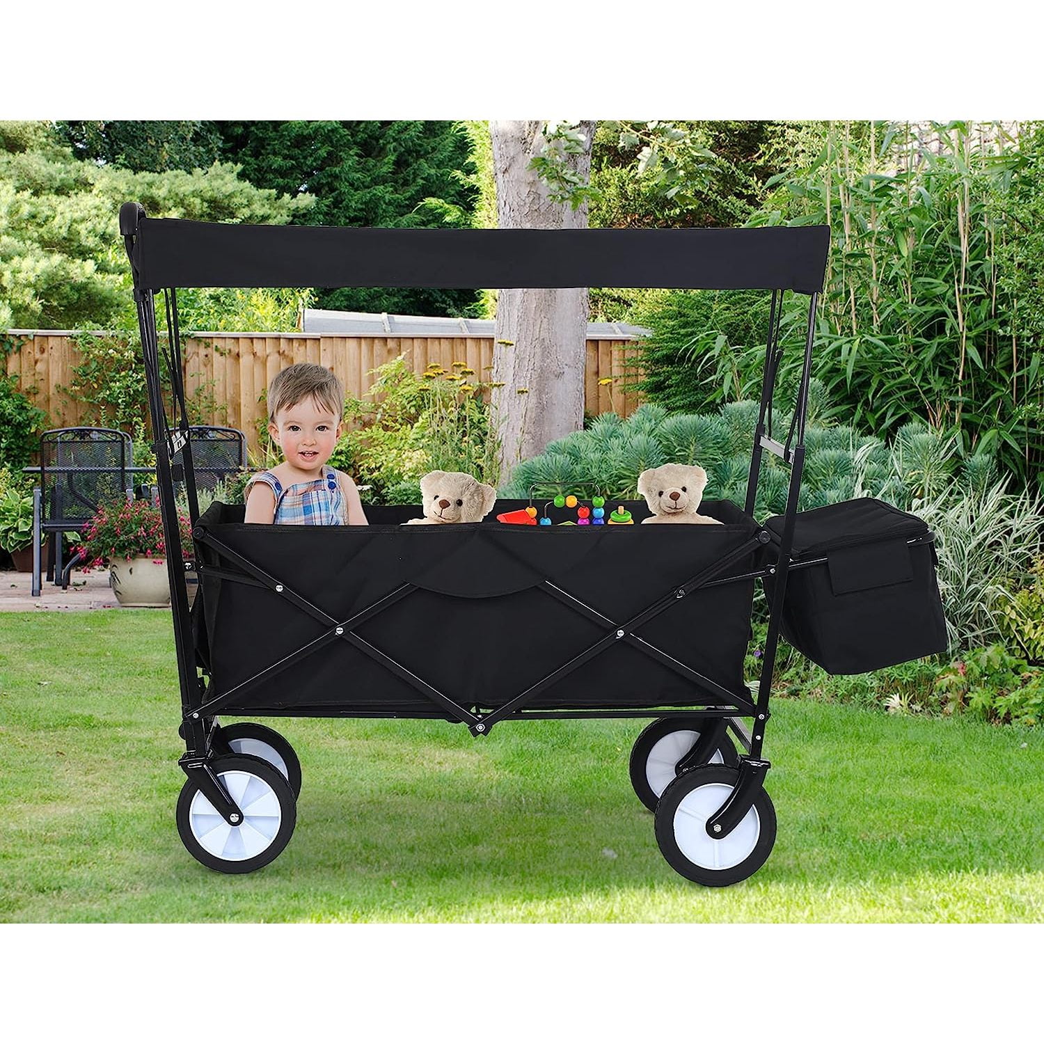 Collapsible Wagon Extra Large Wagons Carts Heavy Duty Foldable w