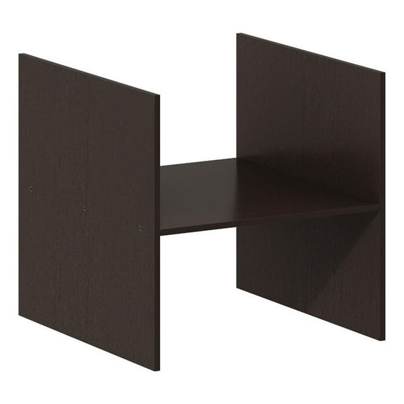 Pemberly Row Contemporary H-Shelf Cube Organizer Insert in Dark Oak