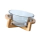 thumbnail image 4 of Ensaladera, Bol para Tartas con Soporte de Madera, Práctico Plato Redondo de Cristal para Frutas, Bol para Postres, Bol para Verduras, Bol para Palomi B, 4 of 9