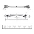 thumbnail image 4 of Jaw Screw, Closed Jaw Turnbuckle, Practical Silver Colour Rigging Screw, Closed Body Jaw, For Boating Industrial Hardware Industrial Accessories Sailing, 4 of 8
