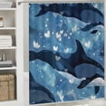 thumbnail image 6 of Orinice Dolphins Water Love Bathroom Decor Set - Colorful Luxurious Polyester Fabric Shower Curtain Set with Hooks 69x72, 6 of 7
