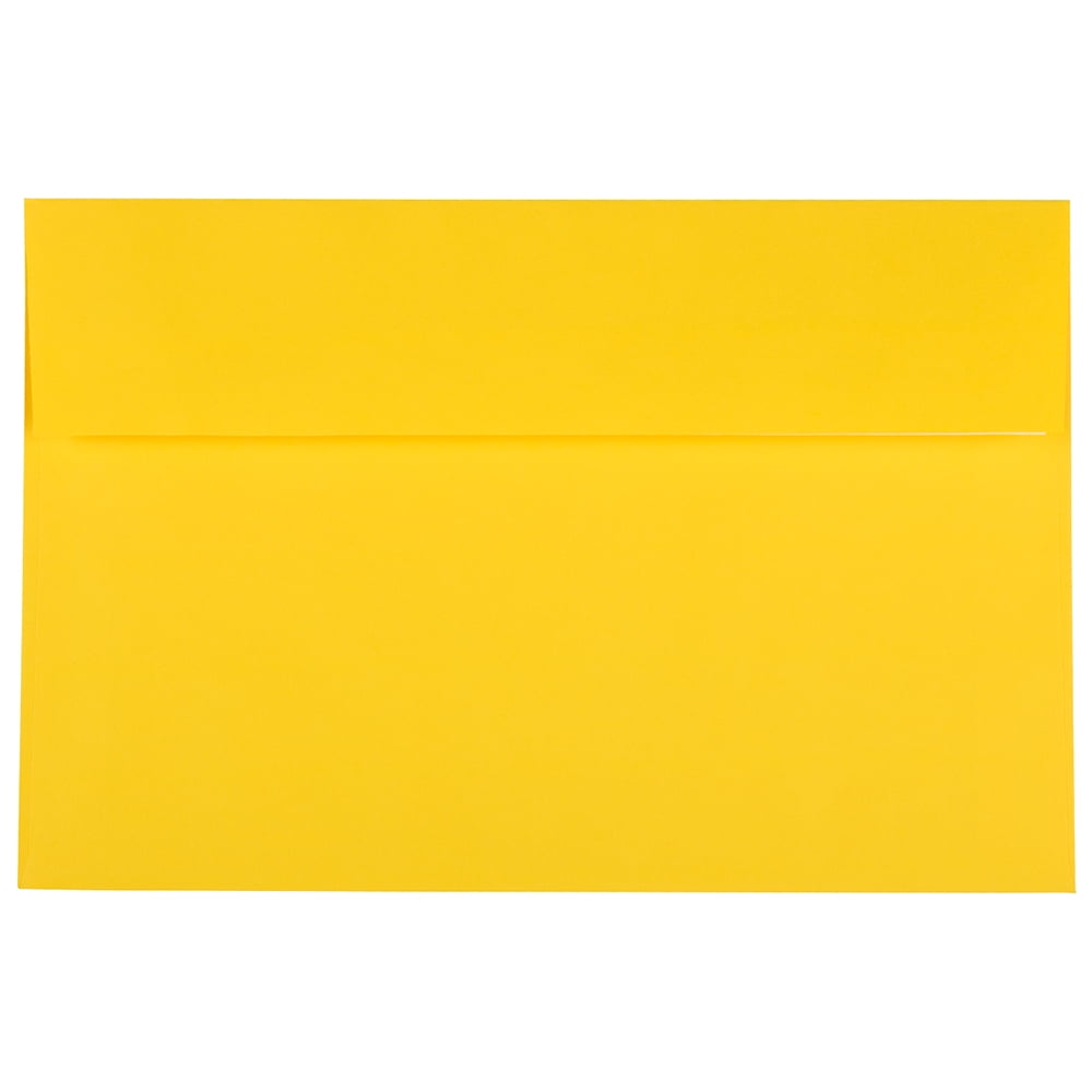JAM A9 Peel & Seal Envelopes, 5.75x8.75, Yellow Recycled, 100/Pack