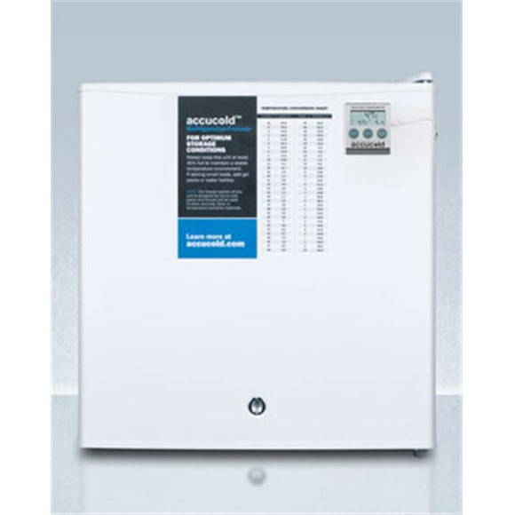 Accucold Réfrigérateur-Congélateur Compact avec Serrure et Thermomètre Montés à l'Avant pour Usage Général
