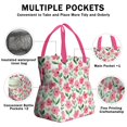 thumbnail image 3 of Pioneer Flower Floral Print Pattern Drawstring Lunch Bag Women - Drawstring Lunch Bag Insulated for Work Office - Stain-Resistant Large Lunchbags for Women with Multi-Pockets, 3 of 6