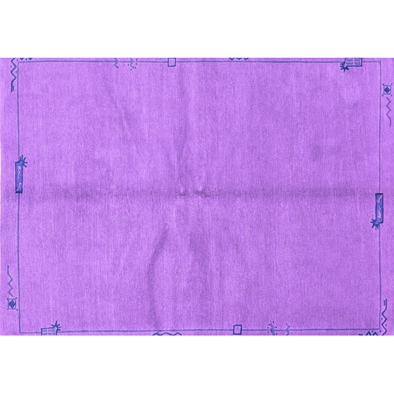 Ahgly Company Indoor Rectangle Abstract Purple Modern Area Rugs, 2' x 3'