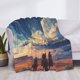 thumbnail image 3 of Fotbe Western Desert Cloud Cowboy Manta de Franela con Estampado, Manta Ultrasuave para Cama, Sofá, Auto, Hipoalergénica y Antibolitas-80"x60", 3 of 6