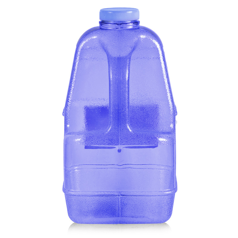 1 Gallon BPA FREE Reusable Plastic Drinking Water Big Mouth "Dairy" Bottle Jug Container with Holder - Dark Blue - image 4 of 5