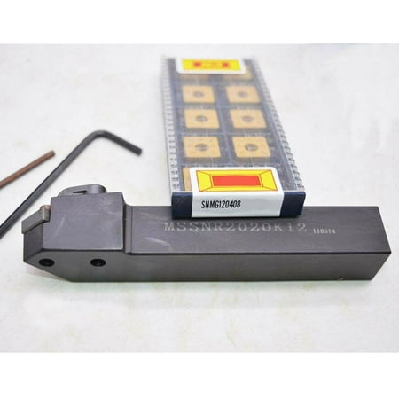 

QXKE MSSNR2020K12 Lathe Turning Tool holder + 10Pcs SNMG120408 SNMG432 carbide insert