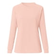 thumbnail image 4 of NINGMENG Hauts pour Femmes Couleur Unie Col Rond Manches Longues Hiver Pull T-Shirts Extérieur, Rose, L, 4 of 5
