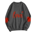 thumbnail image 4 of Hxlamzoo Womens Sweatshirt Cute Valentines Love Heart Printed Graphic Crewneck Pullover Casual Long Sleeve Tops, 4 of 5