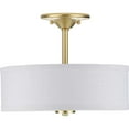 thumbnail image 6 of Inspire Collection Two-Light Satin Brass Summer Linen Shade New Traditional Semi-Flush Light, 6 of 6