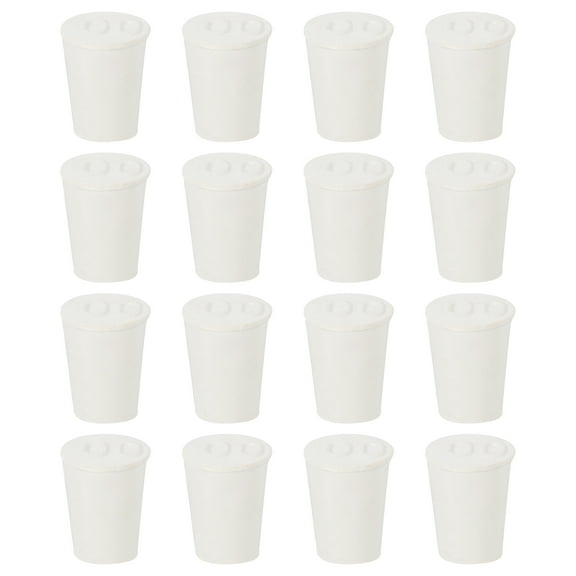 Uxcell 26Pack Solid Rubber Stoppers, White 00# Tapered Lab Plugs Lab Seal Tube Stopper Plug, 15x11x20mm