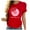 Red, variant on WREESH Womens Fashion T-Shirts Spring Summer Round Neck Heart-Shaped Printed Short Sleeved T-Shirt Top Pullover Red