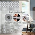 thumbnail image 4 of Shower Curtain,Fabric Shower Curtains Sets for Bathroom,Southwest Aztec Geometry Bath Curtain,Grey White Minimalist Art Curtain with 12 Hooks 72x72 Inches, 4 of 6