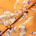 thumbnail image 7 of Wang6 Women's Satin Silk Pajamas Sets Soft 2 Piece Long Sleeve Pjs Sets V Neck Button Shirts Wide Leg Pants Ladies Loose Fit Floral Printed Sleepwear Lounge Sets Orange M, 7 of 7
