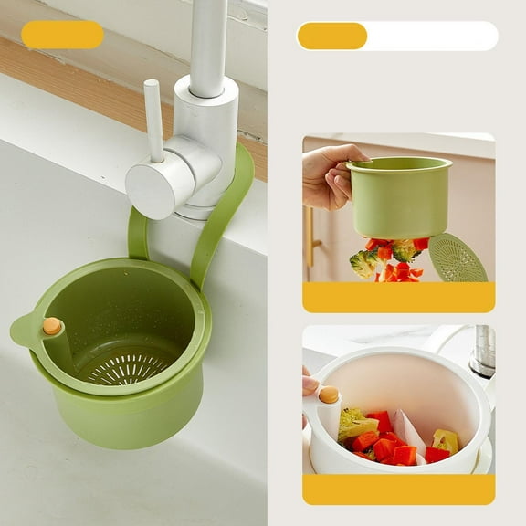 Sink Drain Strainer Basket, Round Sink Food Catcher,, Hanging Sink Basket with Hook, Fruit Vegetable Faucet Hanging Filter Basket, Household Kitchen Sink Separation Food Filter Basket