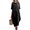 Black, variant on Women's Full Size Casual Midi Dress Loose Fit Round Neck with Pockets Soft Drape 100% Polyester Machine Washable