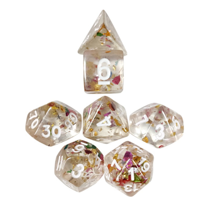Xzbnwuviei 7pcs/Set D20 Polyhedral DND Dice 20 Sided Dices Table Board Role Playing Game for Bar Club Party 