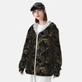thumbnail image 3 of Fotbe Gold Gloss Outline Floral Chaqueta con Protección Solar UPF 50+ para Hombre y Mujer, Camisa con Capucha y Bolsillos-Large, 3 of 7