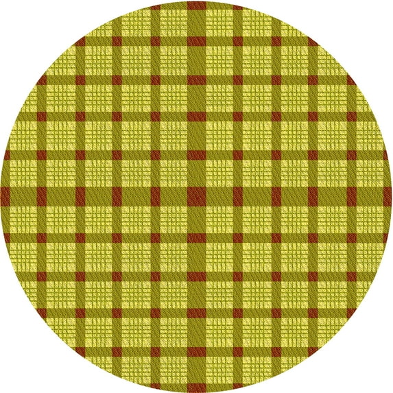 Ahgly Company Indoor Round Patterned Rubber Ducky Yellow Area Rugs, 7' Round