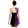 thumbnail image 2 of RUNQHUI Robe de Patinage Artistique Femmes Strass Scintillants Justaucorps de Danse Ballet pour Compétition Violet m, 2 of 7