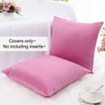 thumbnail image 5 of Unique Bargains Velvet Decorative softCushion Throw Pillow Cover 18" x 18" Fuchsia, 5 of 8