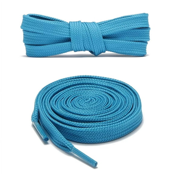 1pair Double Layers Flat Shoe Laces Strings Lake Blue for Sneakers Tennis Shoes