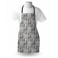 thumbnail image 3 of Eiffel Apron River Seine Lanterns and Doves on Vintage Style Drawing Style Artistic Backdrop, Unisex Kitchen Bib Apron with Adjustable Neck for Cooking Baking Gardening, Red Black Grey, by Ambesonne, 3 of 3