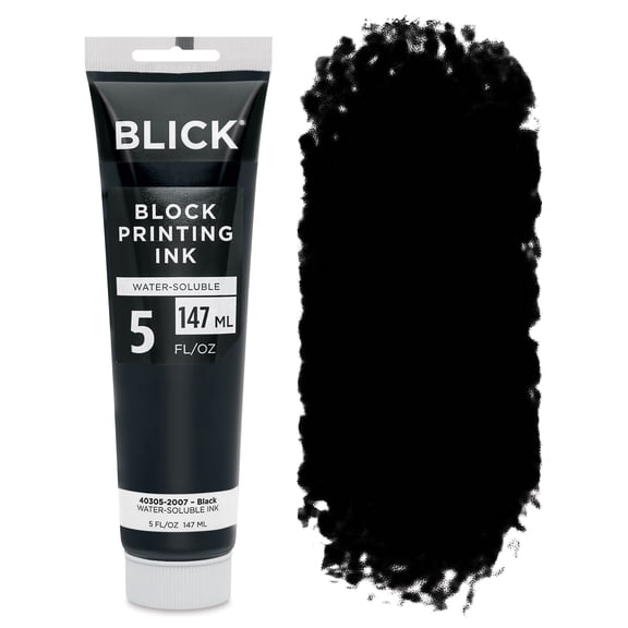 Blick Water-Soluble Block Printing Ink - Black, 5 oz Tube