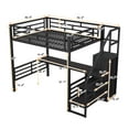 thumbnail image 4 of Aukfa Full Size Metal Loft Bed with Desk and Wardrobe, Staircase Loft Bed for Kids Teens - Black, 4 of 8
