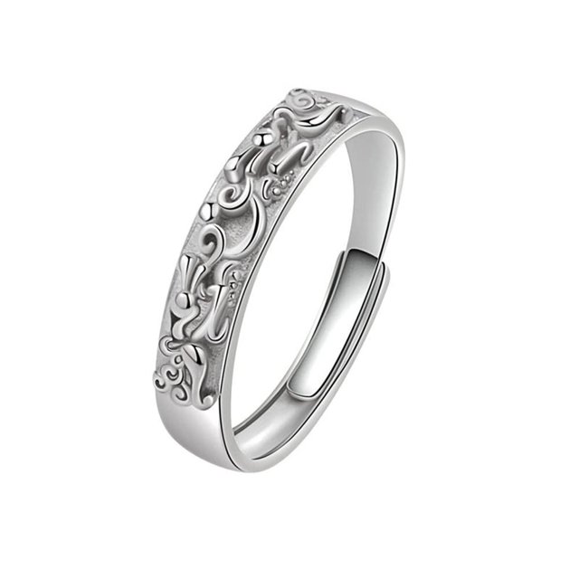Anillos de riqueza de protección de Mantra, amuleto de declaración de tropas valientes, joyería chapada en plata abierta budista de la suerte para mujeres
