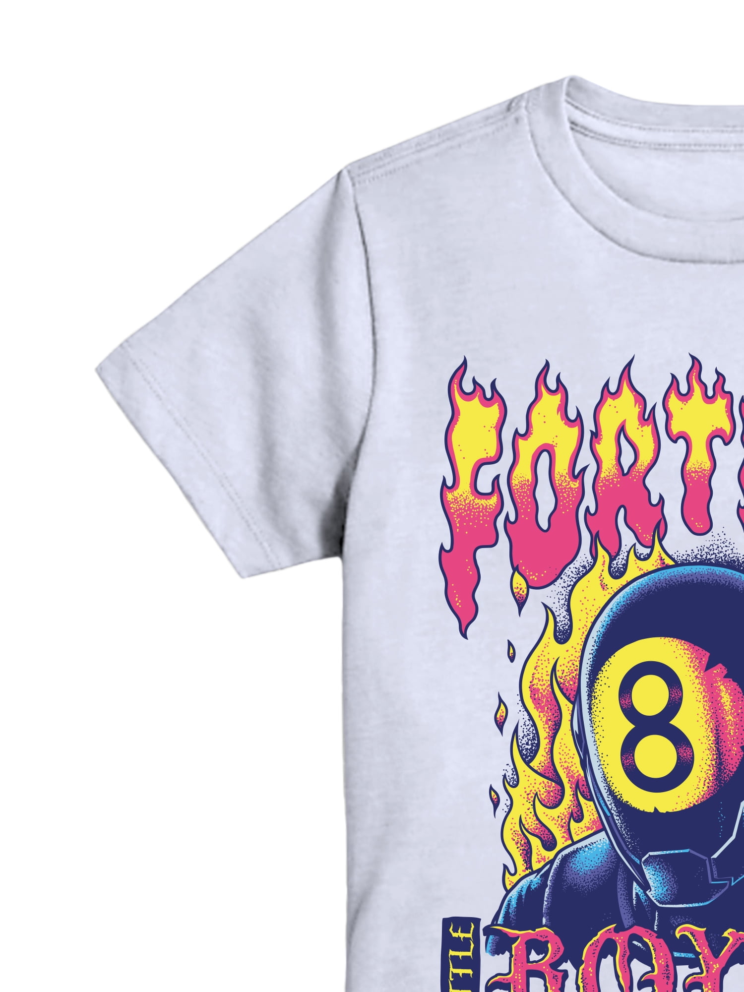 Fortnite 8-Ball Fire Graphic Tee with Short Sleeves, Sizes 4-18