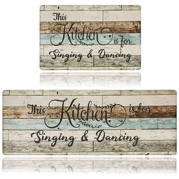 Yamaziot Anti Fatigue Kitchen Mat Set Waterproof Non Slip Farmhouse Kitchen Floor Mats with Runner Cushioned Kitchen Rug Heavy Duty Standing Mat 18"x47"+18"x30", Coffee & Gray