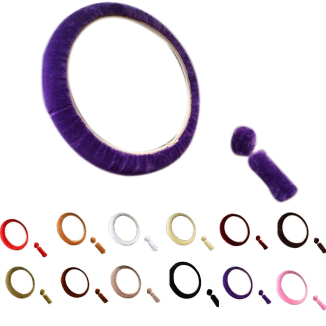 3Pcs/set Car Warm Plush Steering Wheel Cover shell Steering wheel Gear Shift Handbrake Shell Sleeve Universal Fitting