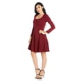 thumbnail image 2 of 24/7 Comfort Apparel Women's Long Sleeve Knee Length Skater Dress, 2 of 4