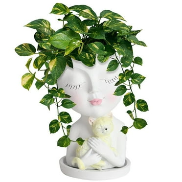 Wedding Table Decorations Cute Pot Resin Head Planter With Hole Funny