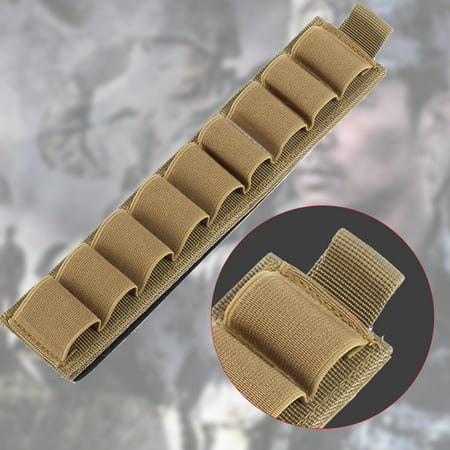 Zerone 4 Colors Nylon 9 Rounds Shell Shotgun Buttstock Ammo Carrier Holder With Adhesive Backing Strip,ammo