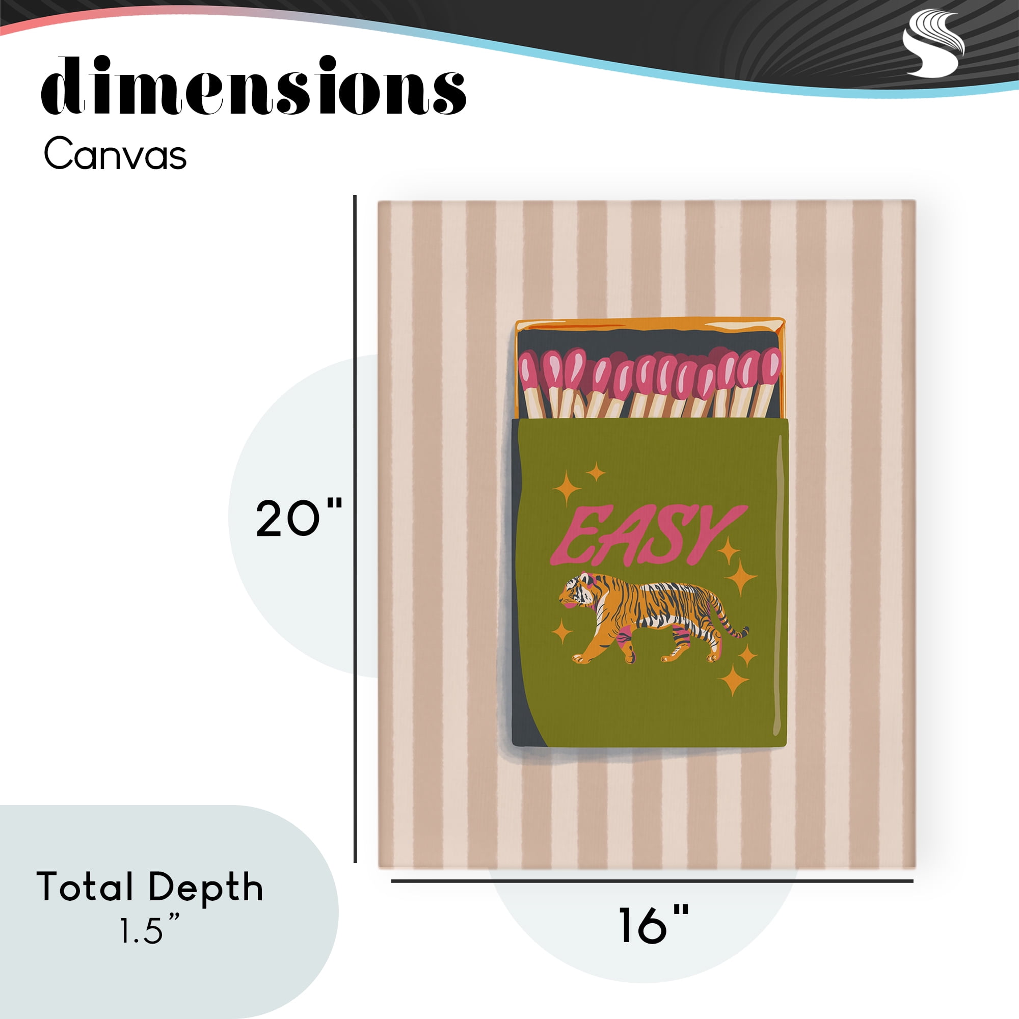 Easy Tiger Retro Matches Canvas Wall Art, design by Elyse Anastacia