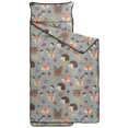 thumbnail image 2 of Hedgehog and Deer Grey Pattern Teens Toddler Nap Mat with Pillow, Sleeping Mat Bag for Preschool Daycare 59"x22", 2 of 6