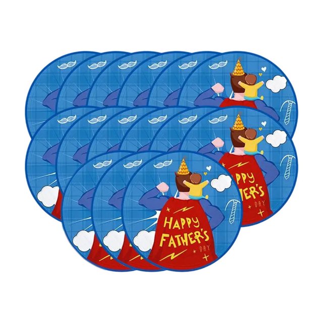 Fiudx Articulados de Fiestas, Vajilla Festiva Azul, Platos, Vasos, Tenedores y Cucharas Resistentes, Colores Decorativos y Brillantes de El Día Del Padre, Ideales de Cumpleaños y Aniversarios, Temáti